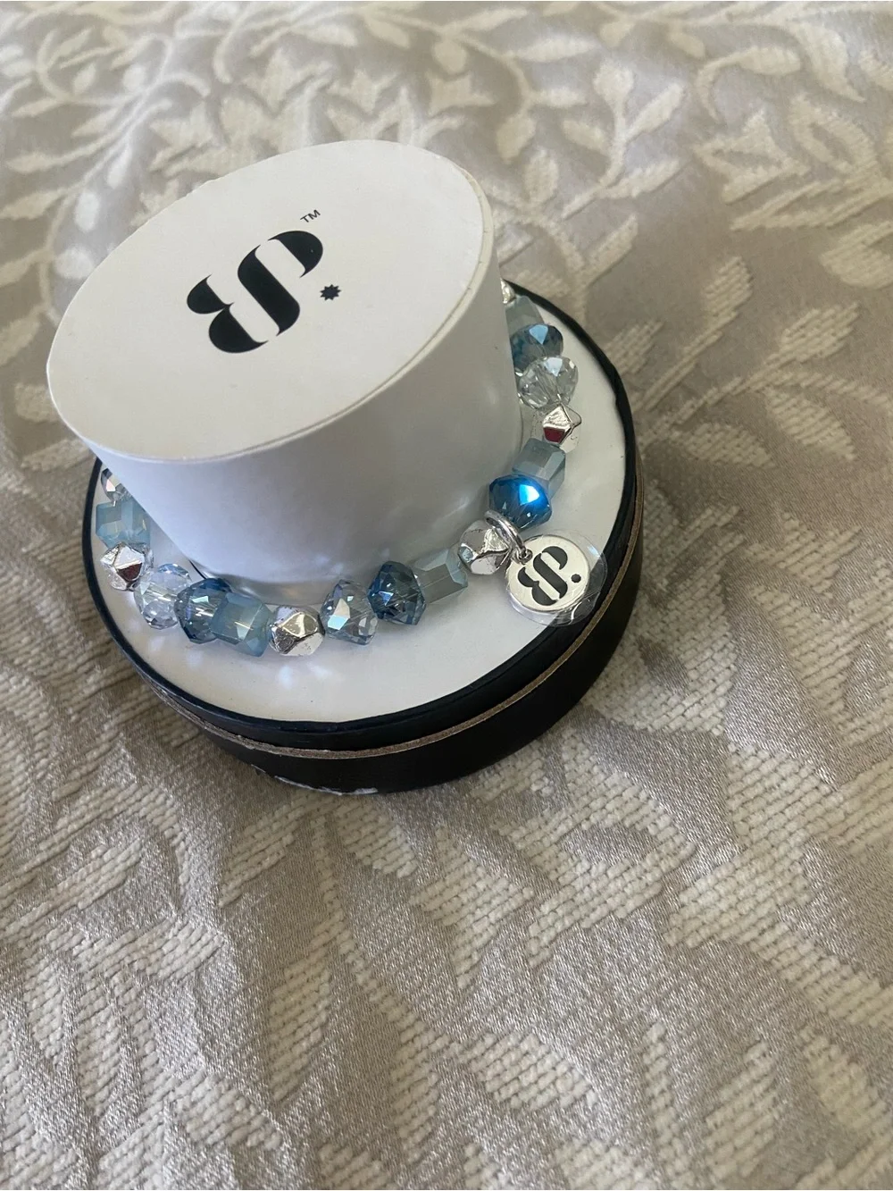 Lot of 2 Crystal Stretch Bracelets with Signature Charm